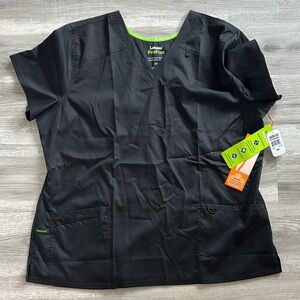 Landau ProFlex Black Scrub Top